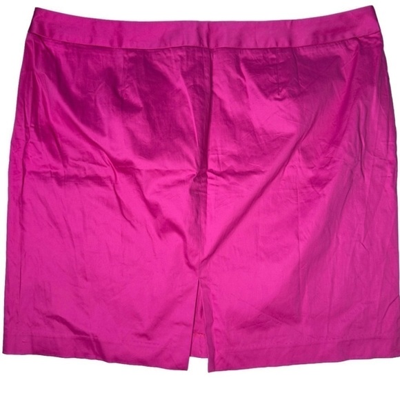 Lane Bryant Sz 24 Bright Pink Pencil Skirt Office Pin Up Flirty Barbie NEW - Picture 2 of 3